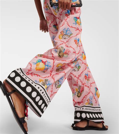 Capri printed cotton palazzo pants in multicoloured 